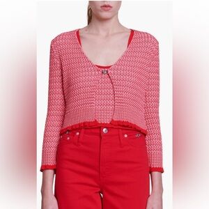 MAJE Herringbone Knit Cardigan size 1 S